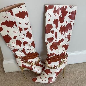Stylish Red and White Women's Boots